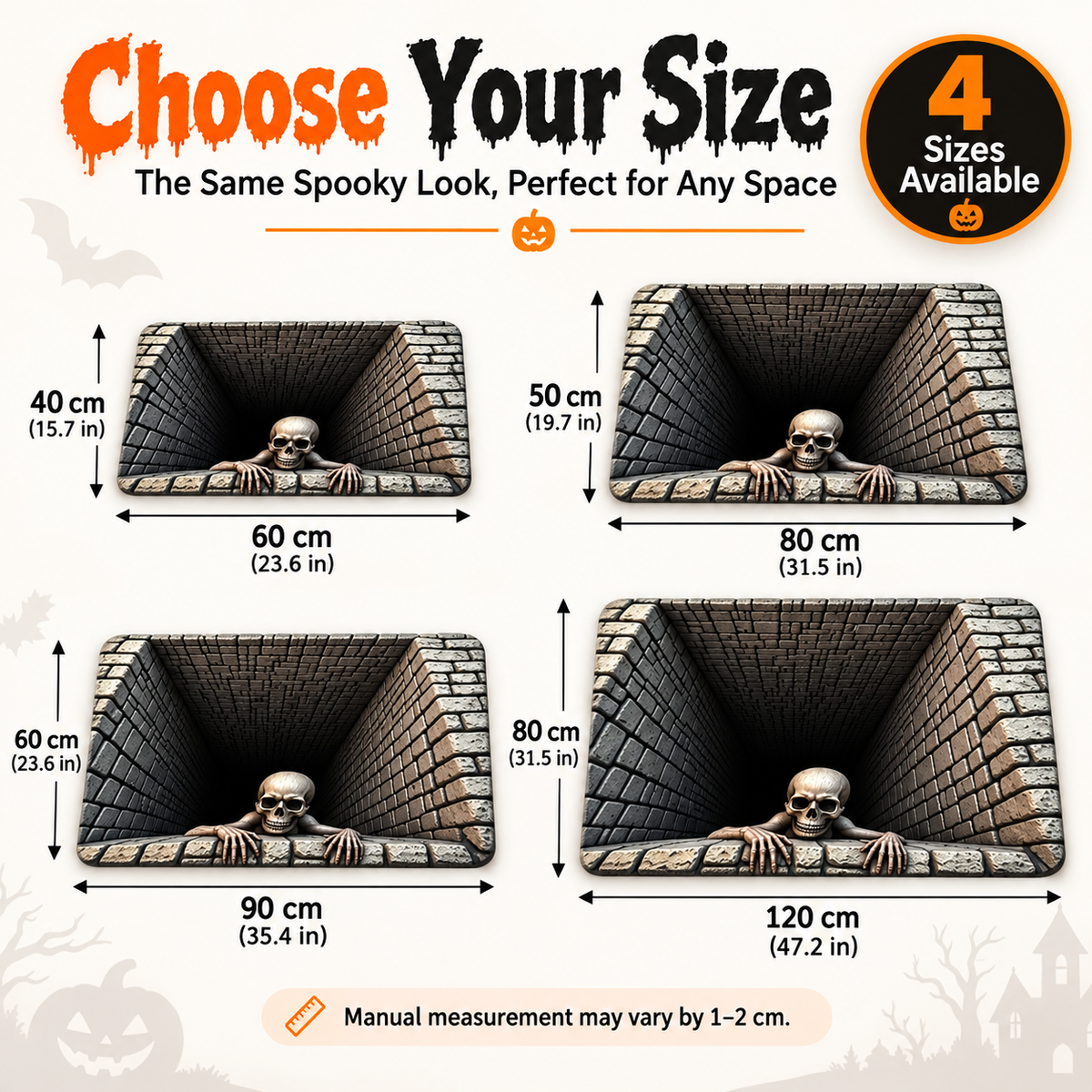 Hot sales💧Halloween Front Door Mat – Festive 3D Visual Skull