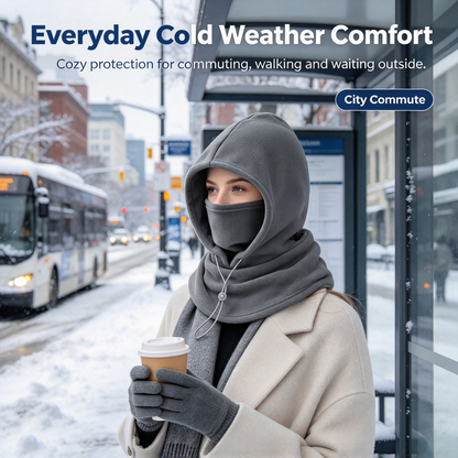 🔥💧LAST DAY PROMOTION - 50% OFF❄️ 2-Piece Integrated Flannel Warm Face Mask & Hat