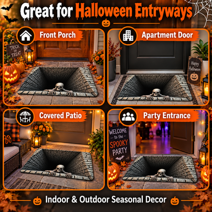 Hot sales💧Halloween Front Door Mat – Festive 3D Visual Skull