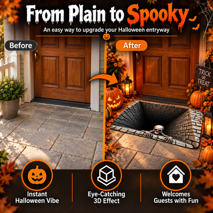 Hot sales💧Halloween Front Door Mat – Festive 3D Visual Skull