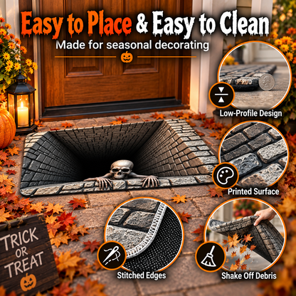 Hot sales💧Halloween Front Door Mat – Festive 3D Visual Skull