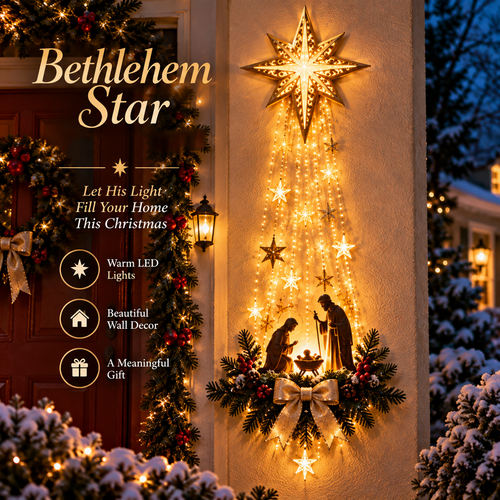 🔥✨Last Day 50% OFF✨✝️Lighted Bethlehem Star Christmas Wall & Porch Decor