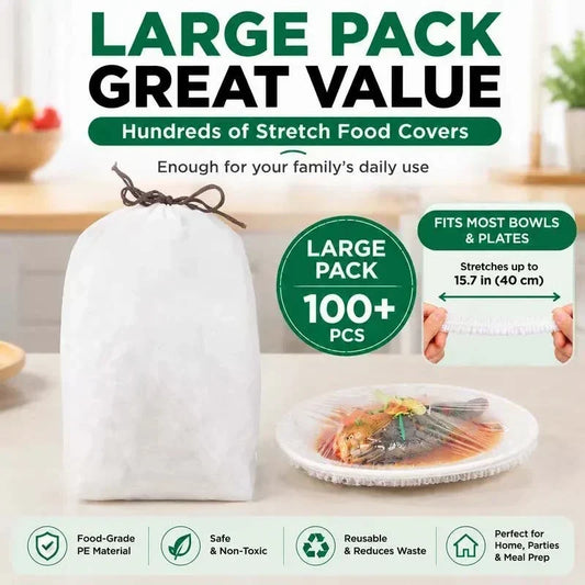 💧100PCS Disposable Stretch Food Covers for Bowls & Plates