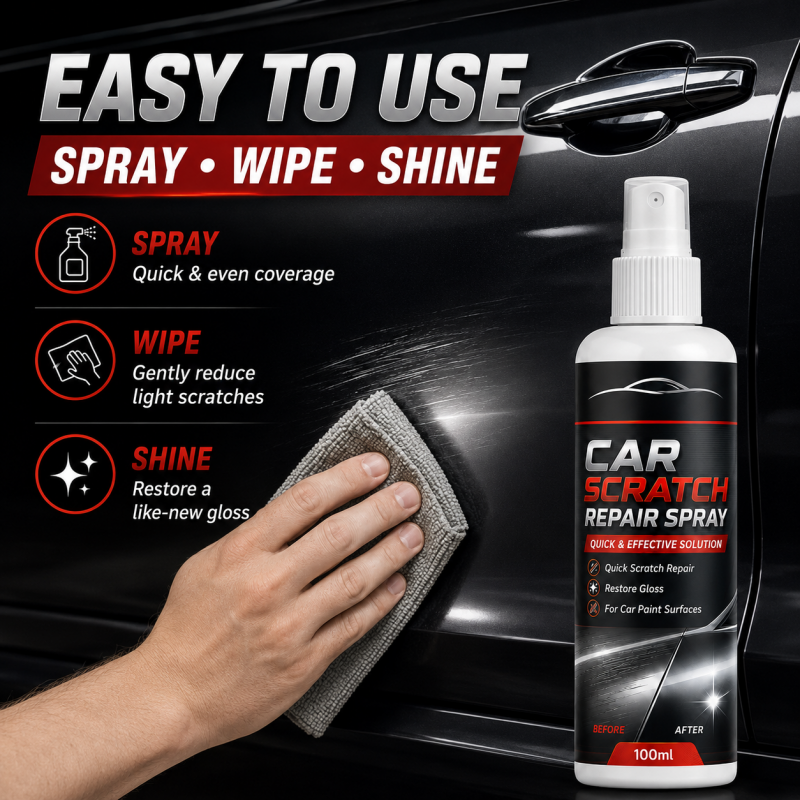 🔥Universal Car Scratch Repair Spray – Erases light scratches, swirl marks & scuffs fast.🛡️💨