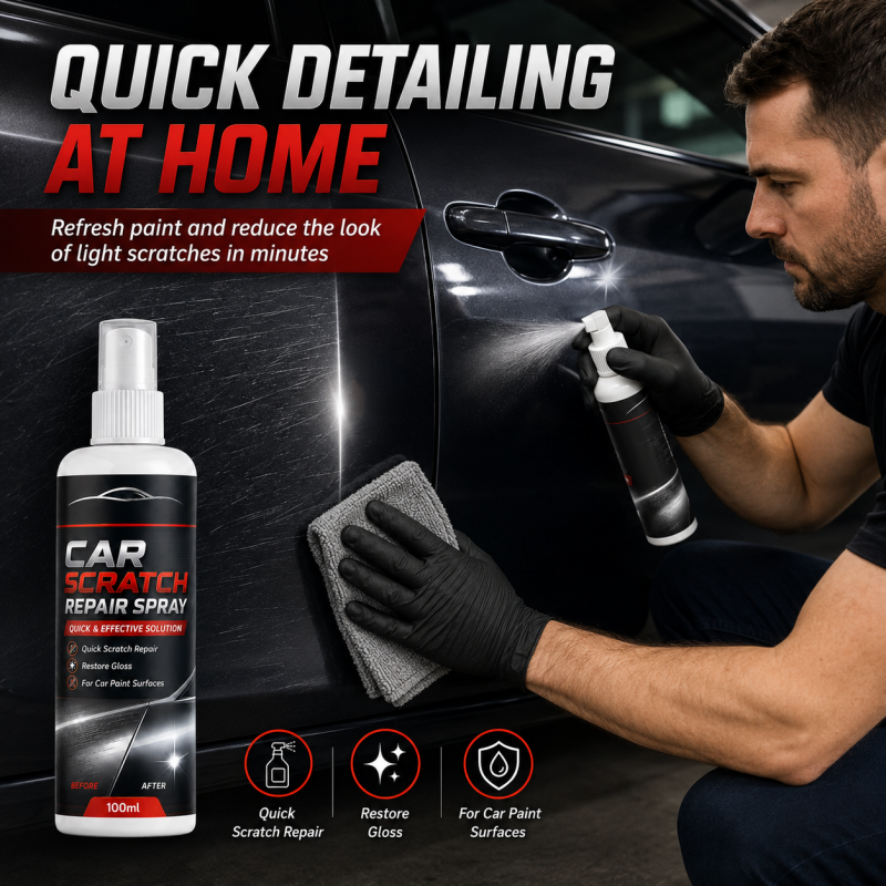 🔥Universal Car Scratch Repair Spray – Erases light scratches, swirl marks & scuffs fast.🛡️💨